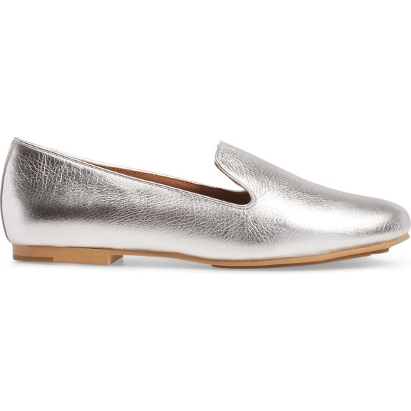 W206 Gentle Souls Silver Metallic Eugene Flat Shoes Size 8 M - Picture 3 of 6